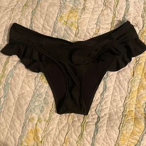 Aerie black ruffle bikini bottoms